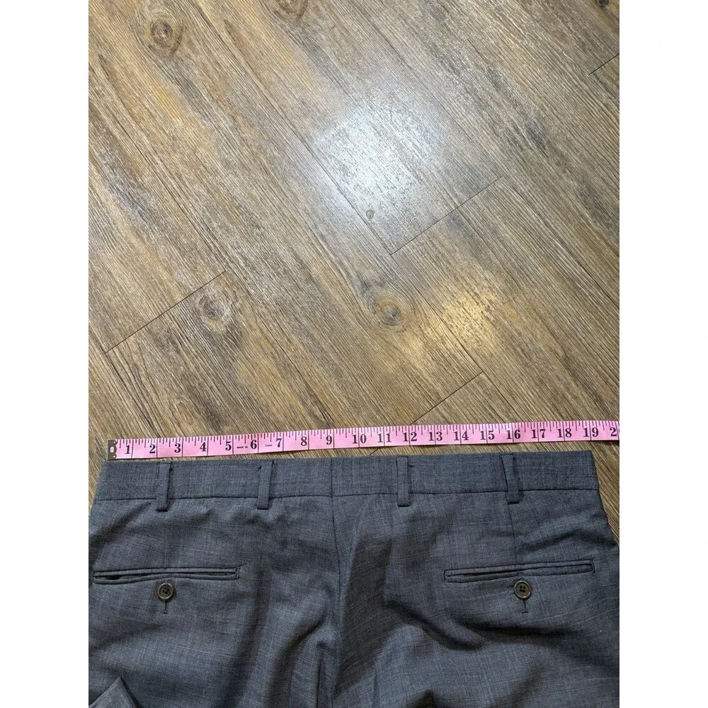Brooks Brothers Classic Dress Pants Mens 38x33 Glen Plaid 100% Wool Flat Front